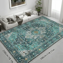1pc Luxury Classic Vintage Bohemian Carpet, TPR Washable Bottom, Elegant Rectangular Soft Area Rug For Outdoor, Entryway, Living Room, Bedroom, Laundry Room, Bathroom, Game Room, Fluffy Machine Washable All Season Carpet, Home Decor - Multicolor - View 17