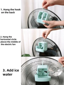 1pc Electric Fan With Cooling Pad, Outdoor/Indoor Use Bladeless Standing Fan, Superfast Cooling With Ice Cubes, Oscillating Design For Summer - Multicolor - View 11