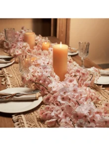 70.87-Inch Long Artificial Cherry Blossom Vine - Realistic Pink Holiday-Inspired Sakura Flower Garland, Suitable For Weddings, Parties, And Spring/Summer Room Decor - Easy Setup, Reusable, Fit For Indoor And Outdoor - Multicolor - View 5