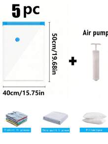 9/1pc Travel Vacuum Storage Bags, Large Capacity Reusable Compression Packing Cubes, Foldable Organizer Bags For Clothes, Bedding, Quilt, Space Saving, Waterproof Material, Suitable For Bedroom, Closet, Bathroom