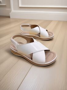 Women's Sandals & Slippers, New Summer Casual Flat Comfortable Beach Shoes, Fashionable Vacation Style Slip-On, Daily Wear, Simple, Preppy, Classic Design, Spring/Summer