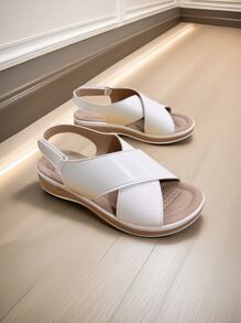 Women's Sandals & Slippers, New Summer Casual Flat Comfortable Beach Shoes, Fashionable Vacation Style Slip-On, Daily Wear, Simple, Preppy, Classic Design, Spring/Summer