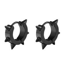 2 Pcs Stud Hoop Earrings In Punk Style, Gothic Rock Hip Hop Style Earrings (Male And Female), Suitable For Parties, Parties, Everyday Wear