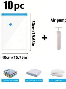 9/1pc Travel Vacuum Storage Bags, Large Capacity Reusable Compression Packing Cubes, Foldable Organizer Bags For Clothes, Bedding, Quilt, Space Saving, Waterproof Material, Suitable For Bedroom, Closet, Bathroom