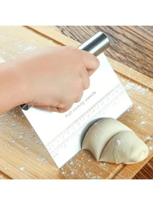 1pcStainless Steel Workbench Scraper - Multi-Purpose Dough Knife And Pastry Knife, Cutting Knife For Baking Flour, Cutting Noodles, Scraper With Scale, Baking Tool, Essential Kitchen Utensils For Baking