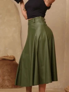 Women's Long Skirt Godet Skirt Women's Clothing Evangelical Fashion Comfortable - 綠色 - 查看 5