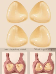1 对双面粘性胸罩插入物粘合胸垫聚拢丰胸垫可重复使用加厚超即时提升插入物 - 彩色 - 查看 6