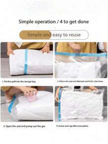 9/1pc Travel Vacuum Storage Bags, Large Capacity Reusable Compression Packing Cubes, Foldable Organizer Bags For Clothes, Bedding, Quilt, Space Saving, Waterproof Material, Suitable For Bedroom, Closet, Bathroom