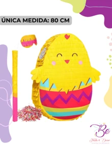 Piñata Pascua animales granja 80 cm conejo pollo decoración fiesta evento infantil resistente colorida fácil de colgar ideal para actividades recreativas - Multicolor - Ver 2