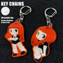 JENNIE Ruby CQBI 风格亚克力钥匙扣，Kpop BLACK PINK“粉丝艺术”图案，汽车钥匙扣挂件钥匙链手机包挂件礼物，送给“RUBIES”的特别礼物 - RUBY - 查看 2