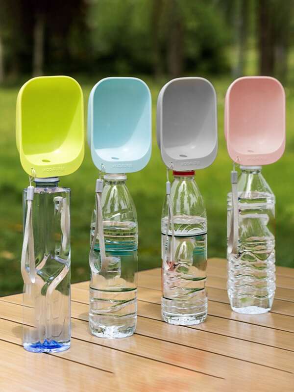 Screw-On Pet Water Bowl - Non-Collapsible Travel Cup For Dogs/Cats, Leak-Proof Design Fits Standard Bottles, Outdoor Hiking/Car Use (4 Colors)