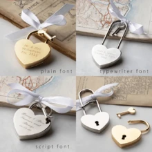 1pcPersonalised Love Padlock, Engagement Love Lock, Personalised Heart Padlock, Paris Padlock, Engraved Heart Padlock, Amsterdam Gold Love Lock - Multicolor - View 7