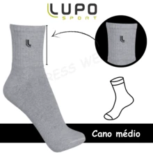 Kit 3 Pairs Lupo Mid-Calf Sports Gym Cotton Socks - 彩色 - 查看 5