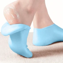 1 双硅胶保湿足袜，适用于干裂足部，足部护理袜，按摩保湿凝胶袜，修脚袜工具，礼物