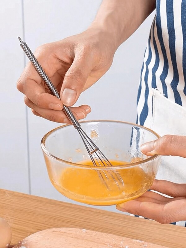 1 Stück Mini-Eischläger, Edelstahl-Handmixer, geeignet für Backen, Edelstahl-Mini-Quirle, tragbarer Edelstahl-Küchen-Eischläger, Kochmixer mit dicken Linien, kleiner Eischläger, Edelstahl-Quirle, Koch- und Küchenkleinwerkzeuge, zum Mixen von Soßen, Vermischen von Zutaten