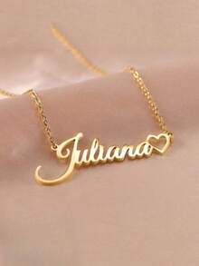 1 Stück Gold Silber Mode Personalisierte Name Halskette Edelstahl Namensschild Choker Frauen Mädchen Alltags Schmuck, Gold, Stilvolle, Farbig, Vintage, Hipster, Einfach, Y2k, 2000er Jahre Mode, Personalisiert, Einzigartig, Ideale Geschenke für Ihn, Ideale Geschenke für Sie, Sie, Freund, Freundin, Vater, Mutter, Familie, Freunde, für Jahrestage, für Geburtstage, für Abschluss, für Abschlussball, für Party, Schmuck Frauen, Personalisierte Mode Wort Halsketten, Vintage Outfit, Neujahr Glamour - Verschiedenfarbig - Übersicht 10