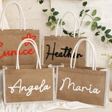 Sac en jute personnalisé pour demoiselle d'honneur, sac cadeau pour demoiselle d'honneur, sac fourre-tout avec monogramme, sac de plage, faveurs de mariage, enterrement de vie de jeune fille, cadeaux pour demoiselle d'honneur, sac pour demoiselle d'honneur, sac en jute personnalisé, sac pour le parti nuptial, cadeau de mariage, proposition de demoiselle d'honneur, cadeau de mariage, cadeau d'enterrement de vie de jeune fille, sac en jute personnalisé, sac fourre-tout avec nom, cadeau de mariage fait main, sac de plage, sac de plage pour demoiselle d'honneur, sac en jute pour demoiselle d'honneur