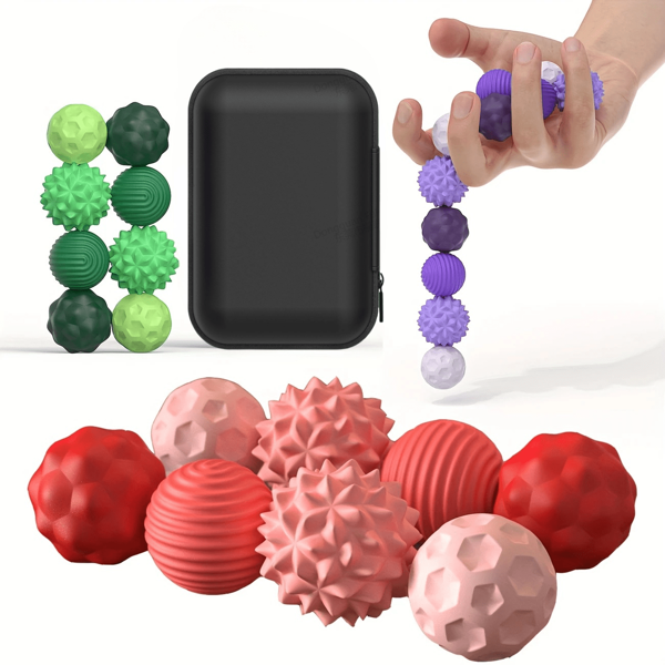8pcs Silicone Grip Strengthener Balls, Hand And Finger Exerciser Set For Relaxing And Strengthening
