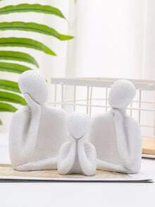 1pc Decorations For Living Room Shelves, Statues For Home Decor Abstract, Modern A Family Of Three Figurine Bookshelf Decor Accents Office Bedroom Kitchen Laundry House Apartment - Multicolor - View 11