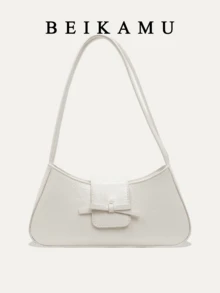 1 Pc Underarm Bag For Commuting, Can Be Worn As Shoulder Bag For Office, Street, Versatile Mini Bag, Suitable For Summer - Beige - View 1