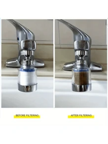 1 Pc Replaceable Faucet Water Filter, Faucet Filtration System, Twist-On Water Purifier, Kitchen Sink Faucet Water Filter To Remove Chlorine, Fluoride, Heavy Metals & Hard Water