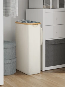 1 件 60L/75L/100L/110L 带盖带轮竹洗衣篮 - 包括洗衣袋内衬、可折叠脏衣篮、超大容量洗衣篮、可折叠布艺洗衣篮、家用洗衣篮 - 彩色 - 查看 6