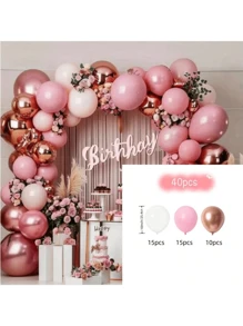 40 Stücke/Set 10 Zoll rosa, rosé-gold und weiße Latex-Ballons, geeignet für Valentinstag, Geburtstagsparty, Liebesgeständnisdekoration, Abschlussparty, Treffen mit Freunden, Silvester, romantische Dates und verschiedene Innen- und Außendekoration