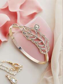 Fashion Feather Rhinestone Charming Girl Bracelet Bangle Gift Party