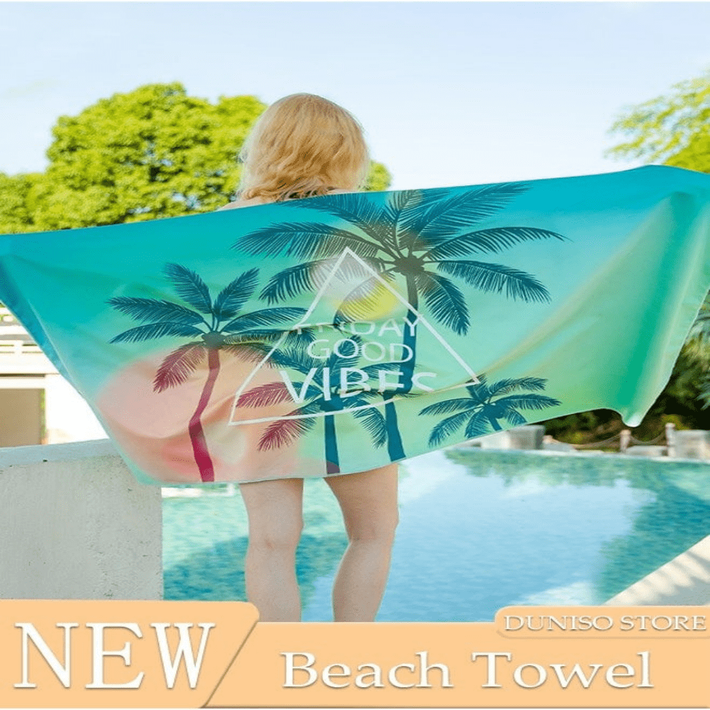 DUNISO Oversized Beach Towel, Ultra-Fine Microfiber Beach Towel, Quick Dry Towel, Suitable For Swimmers, Sand-Proof Beach Towel For Adults And Kids, Cooling Pool Towel, Beach Accessories, Absorbent Towel, Suitable For Travel, Swimming, Yoga