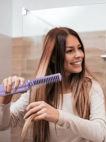 Escova modeladora sem fio recarregável USB. - Roxo - Visão 6