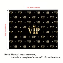 1p Black Simple Background Party Decoration VIP Base Pattern Banner Supplies Photo Booth Scene Props Indoor/Outdoor/Garden Home Decoration Paintings No Charging Required, Multi-Purpose - Multicolor - View 11