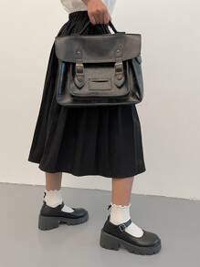 SRSOO 2025 New Thick Sole Mary Jane Shoes For Women, Suitable With Dress, Strap Buckle Loafers, Retro & Versatile