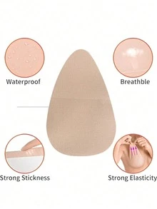 4片/2片装隐形提拉文胸花瓣，无肩带，米色/咖啡色/黑色，适合B-E杯，大胸提拉文胸花瓣，无纺布文胸花瓣