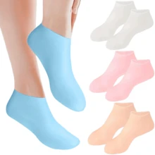 1 双硅胶保湿足袜，适用于干裂足部，足部护理袜，按摩保湿凝胶袜，修脚袜工具，礼物