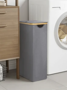 1 件 60L/75L/100L/110L 带盖带轮竹洗衣篮 - 包括洗衣袋内衬、可折叠脏衣篮、超大容量洗衣篮、可折叠布艺洗衣篮、家用洗衣篮 - 彩色 - 查看 8