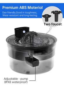 Automatic Pet Fountain - Wireless Cat Water Fountain With Motion Detector - Cat Fountain With Battery - Black - Black - View 6