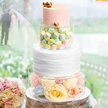 1pc Transparent Acrylic Dessert Display Stand, Cupcake Stand With Hollow Base For Filling, Suitable For Wedding, Birthday, Baby Shower, Christmas Party Dessert Table Display
