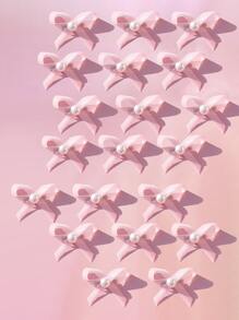 6pcs/Set Pet Bow Hair Clips, Cute Cat Pearl Bow Hair Accessories For Dog Birthday Decoration