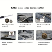 25/35/50 Stücke einstellbare Metallknöpfe für Jeans, geeignet für Damen - ohne Nähen, abnehmbare Gürtelschnallen