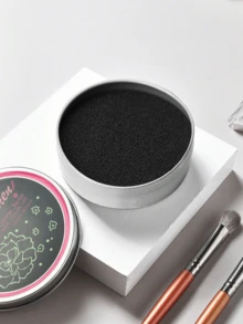 化妆刷清洁剂，用于快速清洁化妆工具，1 件换色眼影干洗盒以及海绵，可重复使用