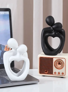 1PC Love Of Kiss Statue, Resin Hugging Couple Decor Ornament, Romantic Gift Meaningful Sculpture For Bedroom Home Office Shelf Desktop Decoration