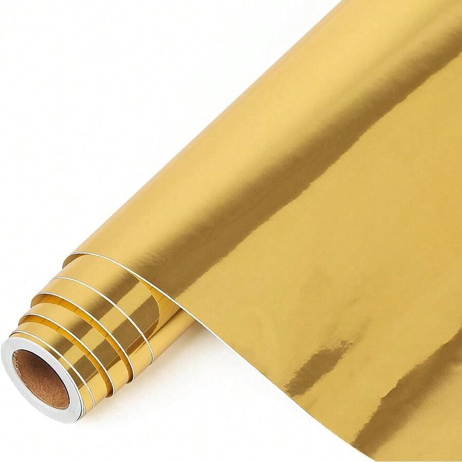 Gold Permanent Vinyl Sticker, Gold Vinyl Sticker - Gold Adhesive Vinyl Roll, Suitable For Silhouette Machines, Cameo Cutters, Signs, Scrapbooking, Crafts, Die Cutting Machines, Glossy Gold Home Decor, Wall Decor For Bathroom, Kitchen - Gold - View 1