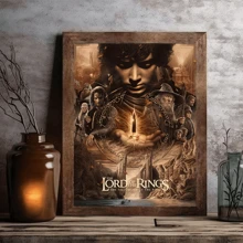 WB 1pc The Lords Of The Rings Movie Anime Posters Wall Art Retro Posters For Home Kawaii Room Decor Wall Decor Picture Living Room Club Bar Home Decor Nordic Home Decor Wall Decor Movie Figures Home Decoration Painting Wall Art Bedroom Cartoons Decor Wallpaper Wall Bedroom Decoration - Frameless