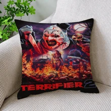WB 1PC Terrifier Movie Art The Clown Horror Classic Movie Pillow Cushion Cover Pillowcase Living Room Sofa Home Decor Customized
