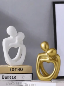 1PC Love Of Kiss Statue, Resin Hugging Couple Decor Ornament, Romantic Gift Meaningful Sculpture For Bedroom Home Office Shelf Desktop Decoration