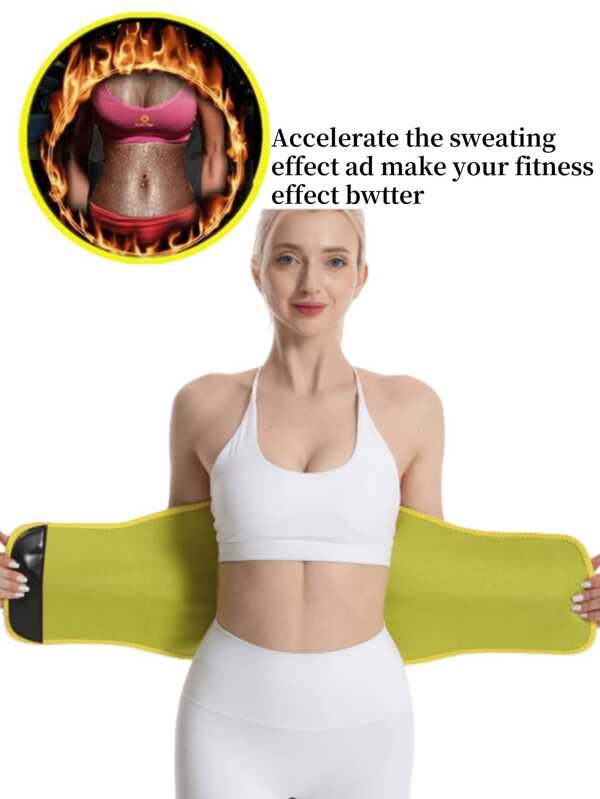 1 Peça, 2025 Primavera/Verão Novo Cinto Esportivo de Cintura Com Zíper, Modelador de Cintura de Ioga, Cinto Selante de Suor e Abdominal, Fortalecimento de Fitness, Cintura Modeladora e Cinto Abdominal