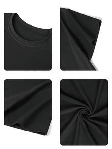 Tween Boys' Casual Graphic Round Neck Short Sleeve T-Shirt, Summer Top - Black - View 9