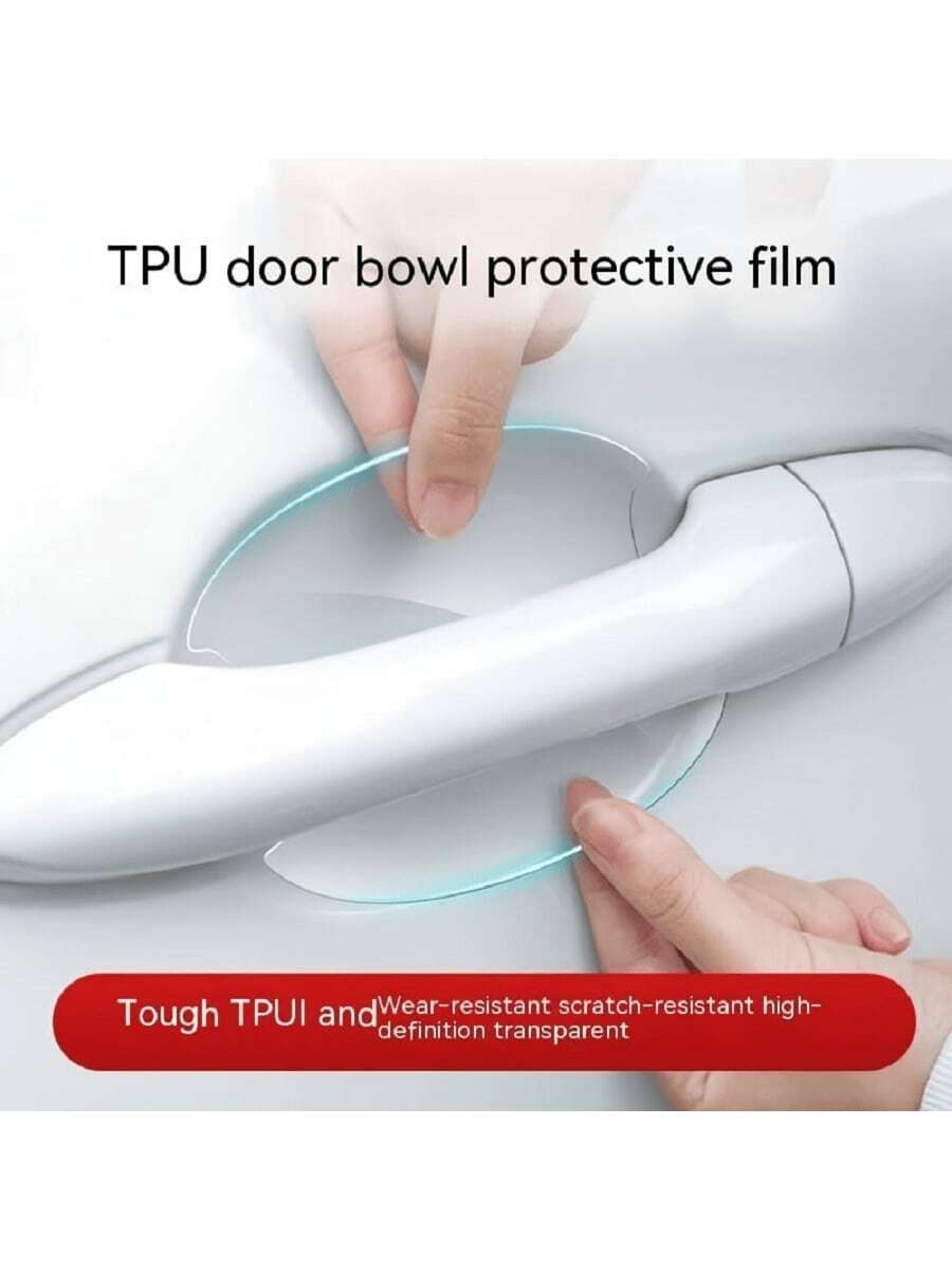 Car Door Handle Stickers, Anti-Scratch Handle Bowl Stickers, Protective Decoration, Universal Transparent TPU Paint Protection Film - one-size - View 1