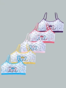 6 TOP O CORPIÑOS PARA ADOLESCENTES COPAS EXTRAIBLES  DE 8 A 10 AÑOS - Multicolor - Ver 4