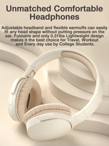 GENAI Wireless Headphones Over Ear, With Microphone, HiFi Stereo Foldable Lightweight Headset, Volume Control Stereo 3.5mm Wire Headset For Deep Bass For Home Office Cellphone PC Ect.